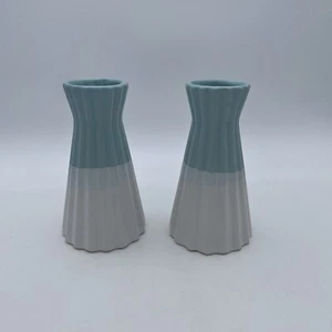 Small Modern Ceramic Vases - Gray, White & Blue - Propagation, Flowers, Decor - Picture 1 of 4