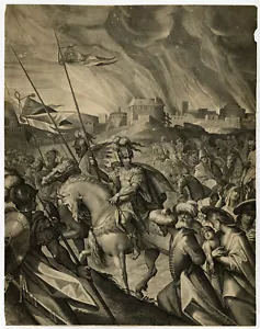 Rare Antique Master Print-HISTORY-JULIUS CEASAR-RUDOLPH I-Schwartz-Kilian-c.1600 - Picture 1 of 1