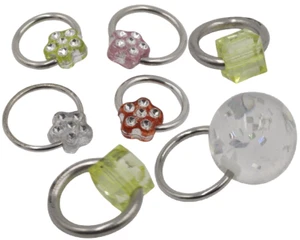 Flower Captive Bead Ring Piercing Rings BCR Gem Tragus Helix Upper Ear Cartilage - Picture 1 of 23