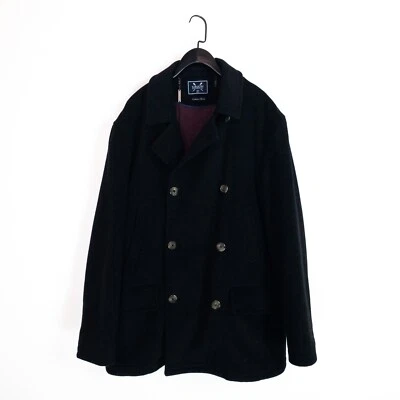 Crew Clothing Charcoal Grey Mid Length Wool Cashmere Double Breast Coat - Size L - Image 1 of 4