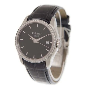 RELOJ TISSOT COUTURIER DIAMANTE ESFERA NEGRA CUARZO DAMAS T035.210.66.051.00 $1595 - Imagen 1 de 6