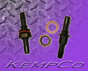 (2) 3/8" x 3/8" Hose Barb Thru-Panel Straight Fitting Adapter w/ Nut & Washer - Picture 1 of 4
