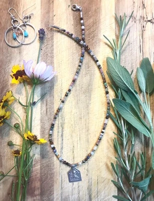 NEW: inspired by Sundance Catalog designs: multi-stone Earth Goddess necklace - Image 1 of 4