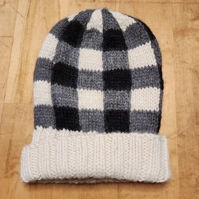 NUEVO CON ETIQUETAS Eugenia Kim Bebé Alpaca Mohair Gorro Tejido Invierno Sombrero Estampado a Cuadros OS Foto 1 de 4