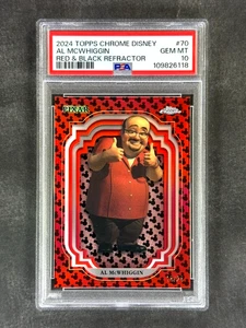 2024 Topps Chrome Disney #70 Al McWhiggin Red & Black Refractor /28 PSA 10 Gem - Picture 1 of 2