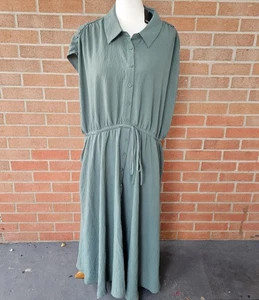 Neu mit Etikett Torrid Damen Midi Urlaub Seide Dolmain SLV elastischer Gürtel Shirtkleid Gr. 3 - Bild 1 von 24