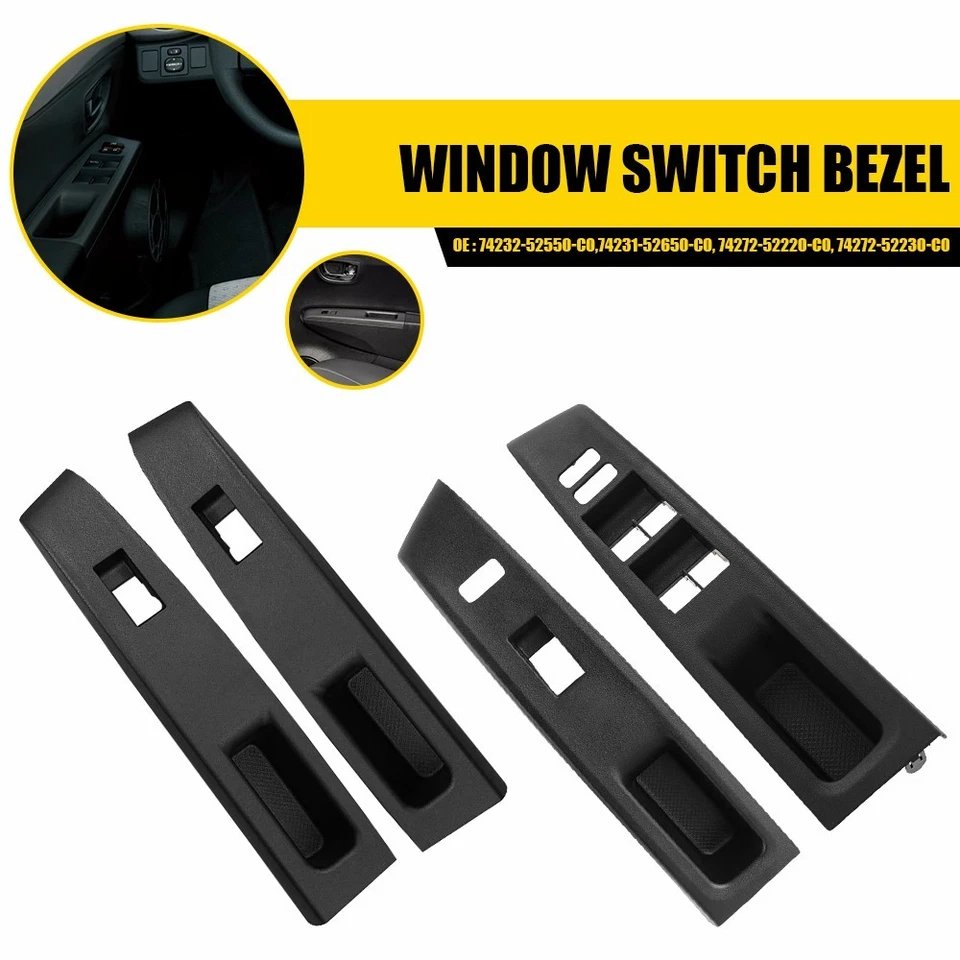 Juego de 4 molduras de bisel interruptor ventana puerta eléctrica para Toyota Yaris 2012-2014 4 puertas Foto 1 de 4