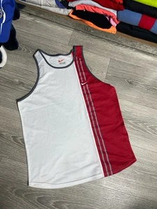 Vintage Nike Elite Singlet Tank Men’s Size M Medium Rare White Red Running - Picture 1 of 7
