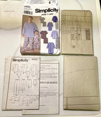 Uncut 2001 Simplicity Sewing Pattern #9900 - Pajamas Shirt  Boys S-L, Men S-XL - Image 1 of 4