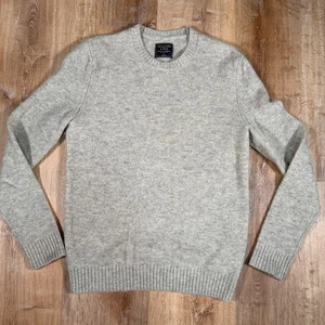 Abercrombie Fitch Sweater Mens Small Beige Oatmeal Wool Crew Neck Pullover - Picture 1 of 5