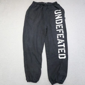 Pantalones de chándal Undefeated para hombre medianos negros de vellón ropa de calle logotipo - Imagen 1 de 15