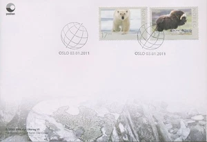 Norwegen 2011 Eisbär Moschusochse Ersttagsbrief 1744/45 FDC (X19842) - Bild 1 von 1