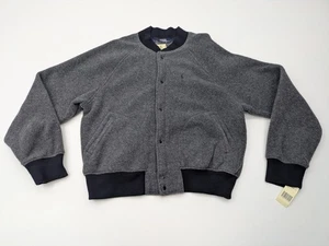 Chaqueta polar Ralph Lauren clásica de los 90 hecha en EE. UU. para hombre L gris azul marino universitaria de colección - Imagen 1 de 18