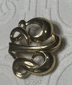 DE COLECCIÓN MONET Brillante Abstracto Entrelazado Rizado Remolino Broche Prendedor Tono Dorado Elegante - Imagen 1 de 9