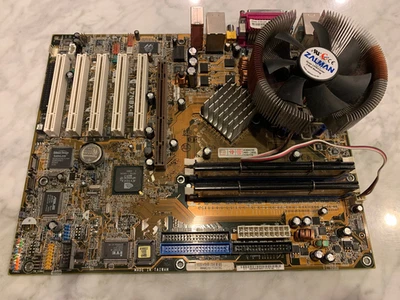 ASUS A7N8X-E Deluxe motherboard with Athlon XP 2500+ CPU & 1GB DDR - Image 1 of 4