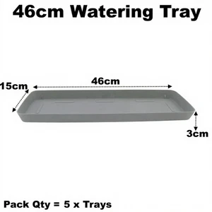46cm Watering Drip Tray Saucer Windowsill Seed Plant Pot Tray Grey Qty = 5 - Picture 1 of 4