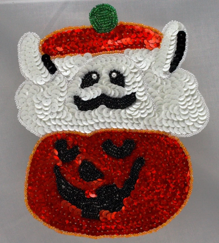 Apliques de lentejuelas de calabaza y fantasma de Halloween pegamento sensible a la presión Foto 1 de 1