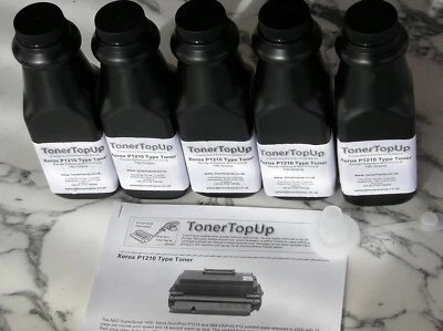 Five Bottles of Toner Refill for Xerox P1210 9100 ML-1440 106R00441 106R00442  - Image 1 of 2