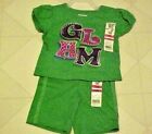 Garanimals Toddler Girls Outfit 12 Month Green Glam T-Shirt & Shorts