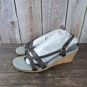 Patagonia Solimar Cork Wedge Slingback Strappy Sandals Women's 6 M Gray Brown - Picture 1 of 9