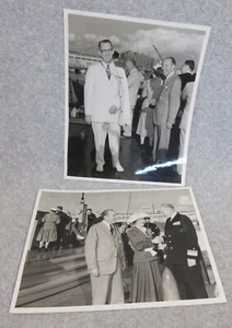 1957 PORTLAND ROSE FESTIVAL 8x10 US NAVY PHOTOS USS PRAIRIE Admiral Wood & Prime - Picture 1 of 3
