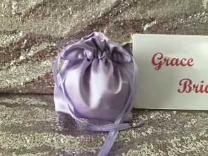 LAVENDER PLAIN DUCHESS SATIN DOLLY BAG PROM B/MAID FLOWER GIRL*UK MADE/SELLER* - Picture 1 of 6