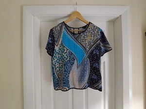 Blouse"River Island" Blue – Print Colour Size: 10 (UK) Eur 36 - Picture 1 of 10