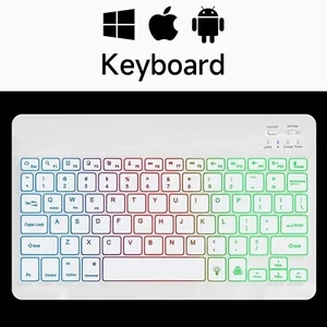 Wireless Bluetooth Backlit Keyboard Mouse Set Mini Portable for Android iOS Appl - Picture 1 of 11