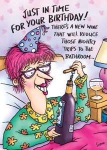 Humor Funny Just in Time Birthday Card Her Friend Oatmeal Studios - Picture 1 of 3