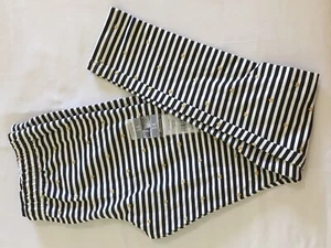 NWT Carter's Black and White Stripe Gold Hearts Leggings Girls - Picture 1 of 1