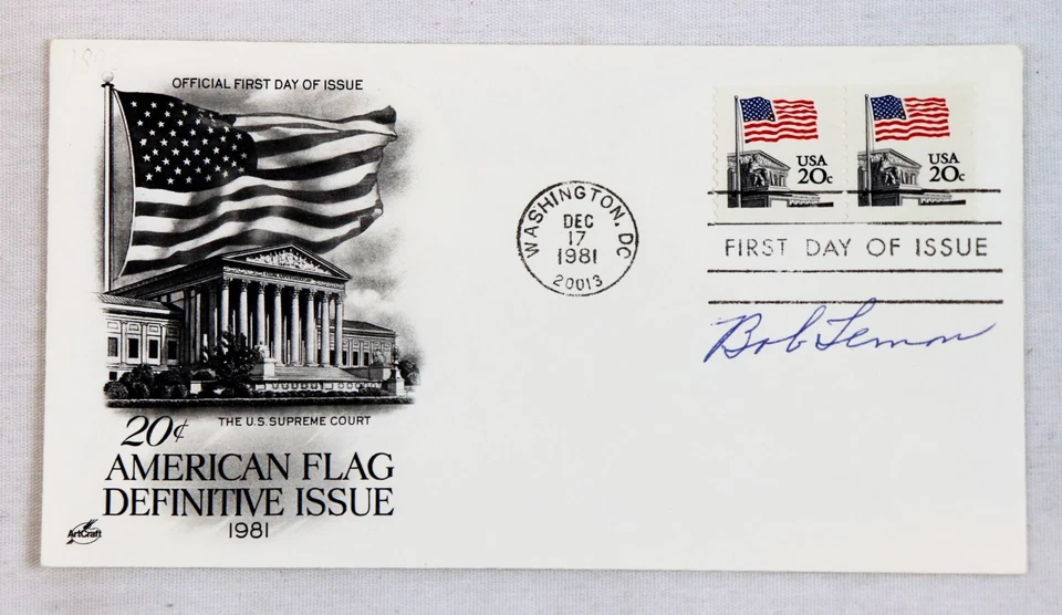 Bob Lemon Signed 1981 FDC Cachet Indians Yankees 7x All Star - Image 1 of 1