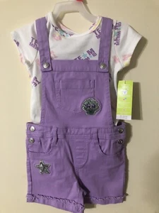 NWT Kids 365 Shell Romper Set Purple Shorts With Shells And White Top Size 4 - Picture 1 of 8