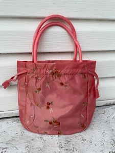 Girl Hand Bag Tone Satin fabric Embroidery very light weight kids Tote Bag - Picture 1 of 11