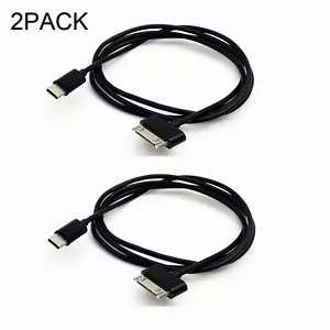 2PACK 30Pin to USB C Cable Charging Syncing for Old iPad iPhone iPod 3.3FT BLACK - Picture 1 of 7