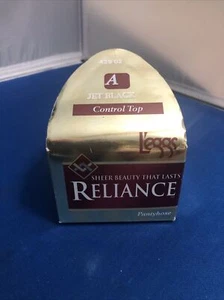 L’eggs RELIANCE Control Top Enhanced Toe Jet Black sz A Pantyhose NIB 1997 - Picture 1 of 7