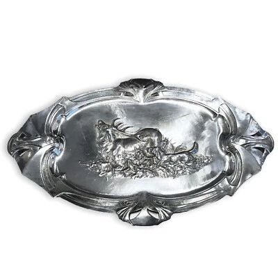 WMF Jugendstil Tablett, Jagdszene , 59 Cm, Jugendstil - Bild 1 von 4