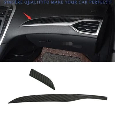 Tablero de fibra de carbono L&R para Lincoln MKZ 2014-2020 salida de aire acondicionado tira de ventilación moldura 2X Foto 1 de 4