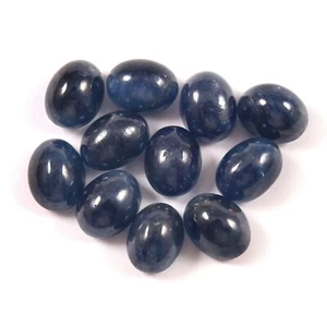 100%Natural Blue Burma Sapphire Cabochon Smooth Polish Loose Gemstone 12 Pcs Lot - Picture 1 of 4