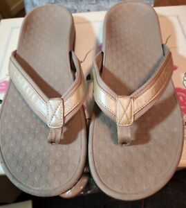 NICE Vionic Tide II Orthaheel Tan Orthotic Flip Flops Sandals Womens Size 9.5