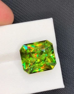 3.3 Ct+ Carat Natural Full Fire Sphene Titanite Asscher Shape Gems For Jewellery - Picture 1 of 4