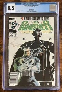 Marvel Punisher Limited Series #3 1986 Newsstand Variant White Pages CGC 8.5 - Picture 1 of 2