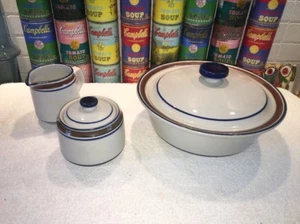 Salem Georgetown 2 qt Covered Casserole Sugar Bowl, Creamer & Gravy & 4 fruits - Picture 1 of 12