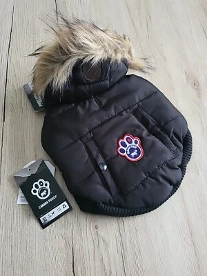 Hunde Mantel,Canada Pooch, Hundemantel,Schwarz,Warm,25cm,Gr.XS Winterkleidung