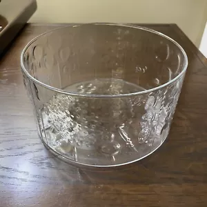 iittala Finland 7 1/2" Clear Glass Embossed FLORA Bowl - Made 1966-1997 - Picture 1 of 18