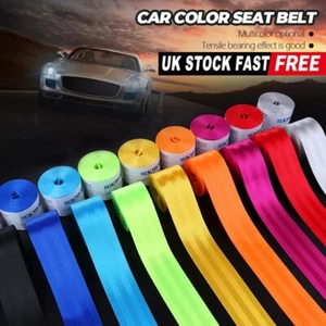 Car Color Seat Belt Replacement Renewal Webbing Fabric Racing Safety Belts Strap - Picture 1 of 16