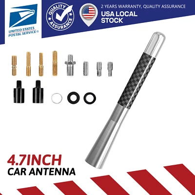 Silver 12cm Short Antenna Mast Radio AM For GMC Sierra 1500 & C1500 Accessory - Image 1 of 4