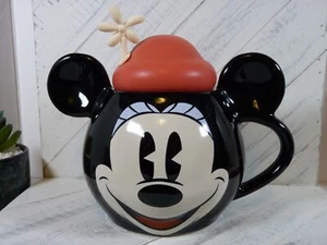 Disney Parks Minnie Mouse 14 Unzen Kaffeebecher mit rotem Silikon Blumenhut Deckel - M1 - Bild 1 von 9