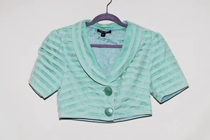 Vintage Betsey Johnson Bolero kurze Jacke kurzarm grün Größe 8 - Bild 1 von 8