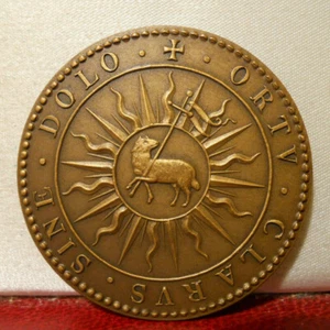 Charles IX Reign French Historical Medal 39mm Charles de Guise Cardinal Lorraine - Picture 1 of 2
