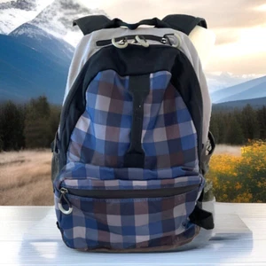 Embark Backpack Carry On Bag Blue Plaid Top Load Zip Spacious Compartments 16" - Picture 1 of 14